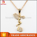 Fashion gold plated jewelry with zirconia stones 18k gold plated Angel pendant jewelry Brass copper zircon jewelry for women